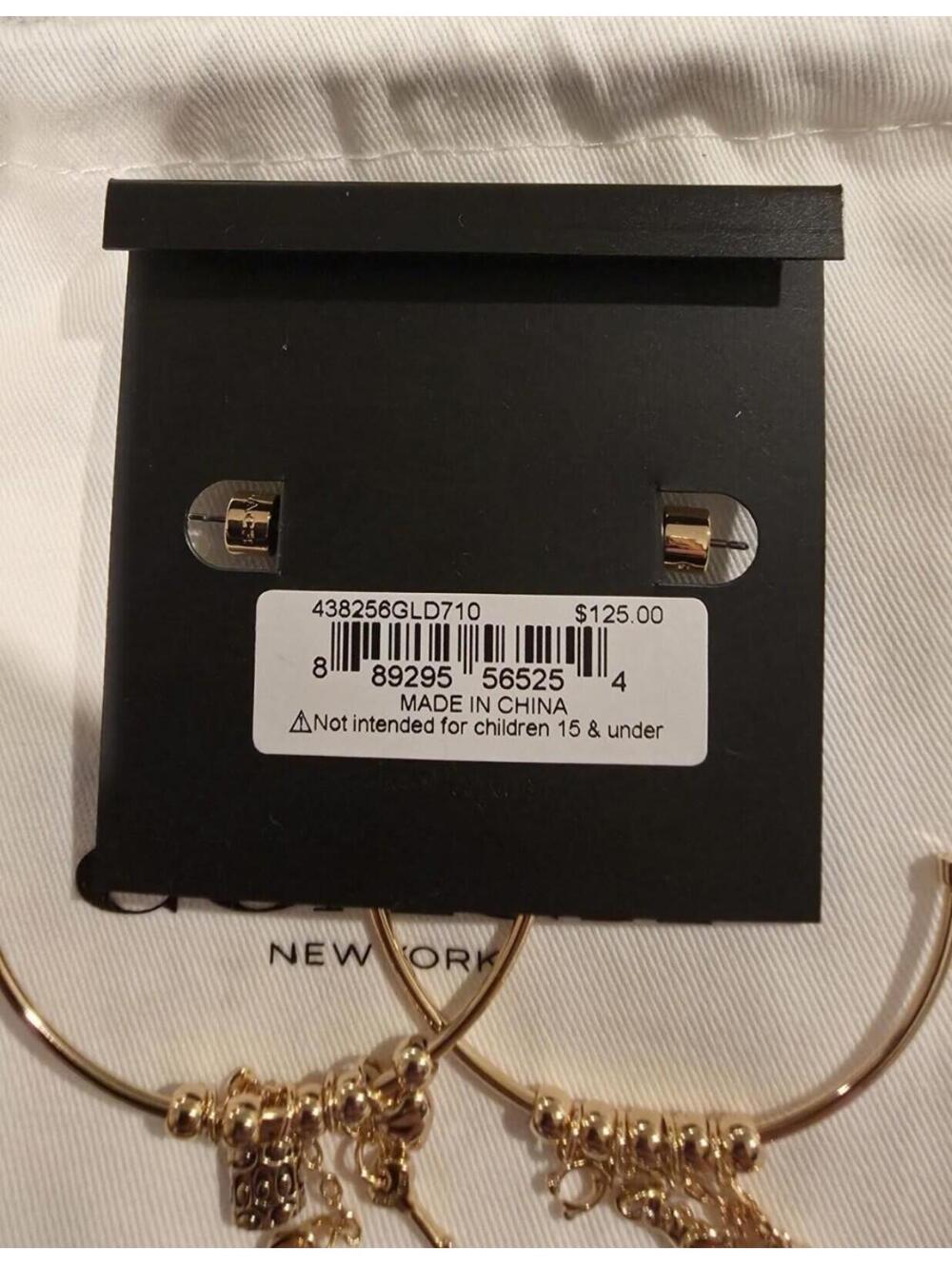 Coach Dangle Multi Charm Large Hoop Gold Tone NWT Authentic 127 MSRP - Picture 5 of 5